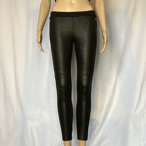 DKNY skinny black pants front print zippers